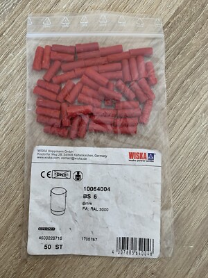 50 Stück WISKA BS 6 Blindstopfen 6mm RAL 3000 | 10064004 Kabelverschraubungen