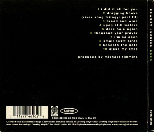 Cowboy Junkies – Open (2001, Digipak) - Bild 2 von 2