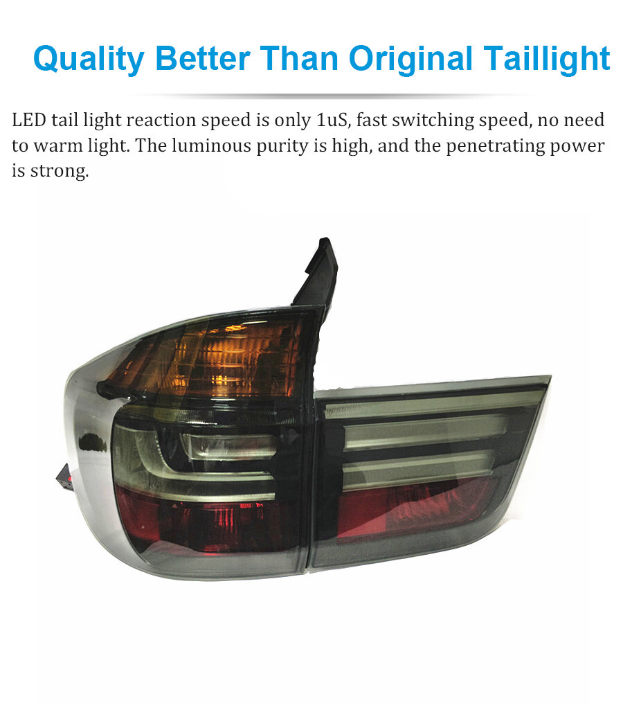 LED Tail light Assembly For BMW X5 E70 07-11 Dark Turn