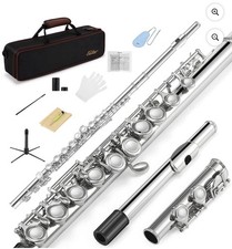 Eastar EFL-1 C Flute Closed Hole 16 Key Nickel Plated With Stand Case Tuning Rod