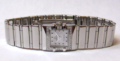 OMEGA CONSTELLATION QUADRA 1537.71 1537.71.00 DIAMOND MOP STEEL LADIES WATCH