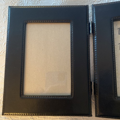 BULOVA DUAL SECTIONS CLOCK & 4”X6” PIC FRAME HINGED FOLDING GLASS FRONT ELEGANT! - Picture 3 of 9