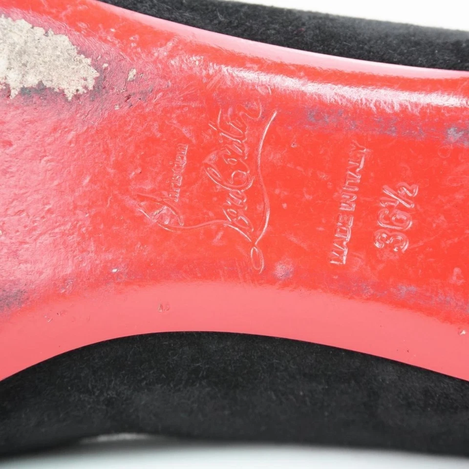 Christian Louboutin zapatos planos de gamuza negros con púas, talla IT 36,5. Foto 3 de 4