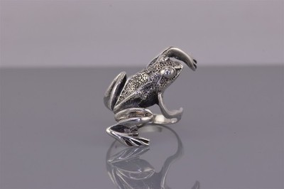 Sterling Silber 28 mm Maß Kletterfrosch Bandring 925 Gr: 6