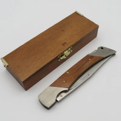 Altes großes Taschenmesser mit Holzschachtel Sammler Klappmesser mit Holzgriff - Bild 1 von 4