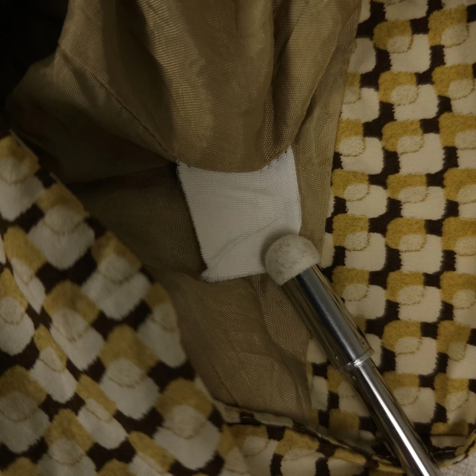 Falda J Crew Mujer 2 Amarilla Estampado Geométrico Forrada Mezcla Seda Línea A Carrera Foto 4 de 4