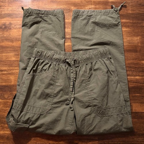 Aerie Women’s Medium Pants Cargo Wide Leg 100% Cotton Straight Baggy Relaxed Fit - Bild 1 von 12