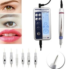 Semi-permanent Eyebrow Lip Eyeline Rotary Makeup Tattoo Pen Machine Kit 6 Needle