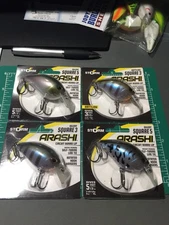LOT OF 4 STORM ARASHI SQUARE 3 & 5 CRANKBAITS NICE PATTERNS NIPS