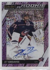 2023 O-Pee-Chee Platinum Rookie Violet Pixels 66/99 Jet Greaves #R-GR Auto 0s2w