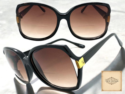 Oversized Classic True Vintage Retro BIFOCAL READING SUN GLASSES READERS +1.00