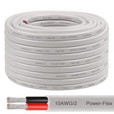 10 Gauge Marine Wire, 100FT 10 AWG Tinned Copper Oxygen-Free Boat Cable Duplex,