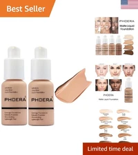 2 Pack PHOERA Foundation,Full Coverage Foundation, Concealer Foundation Full ...