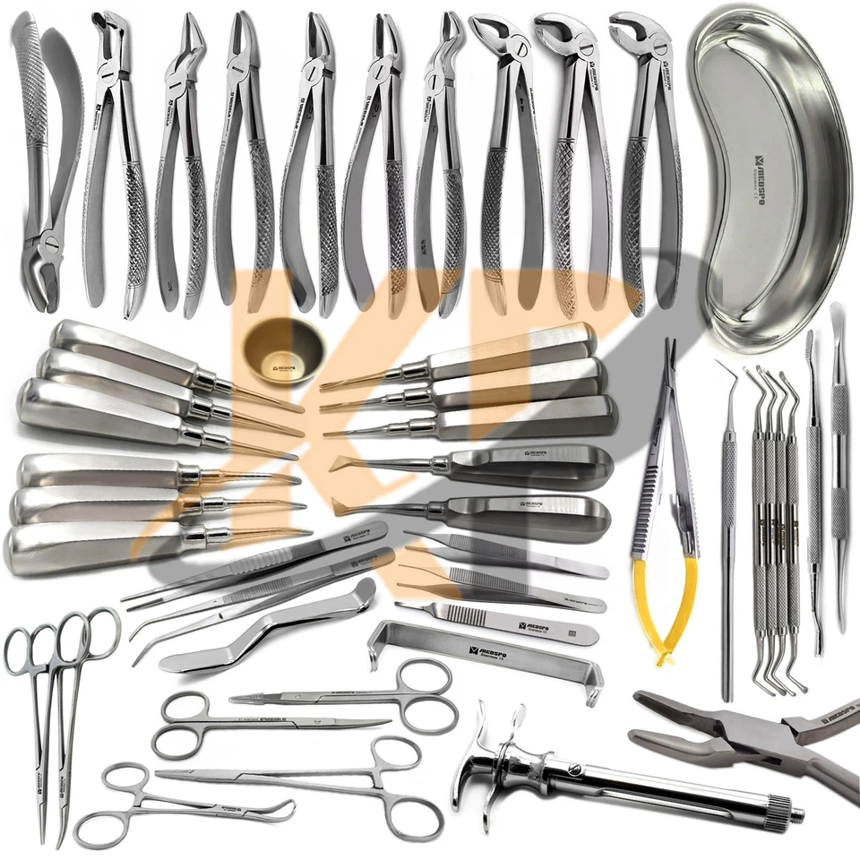 Set für Oralchirurgie Zahn Ziehen Zahnzange Wurzelheber Dental Elevators Forceps - Bild 1 von 1