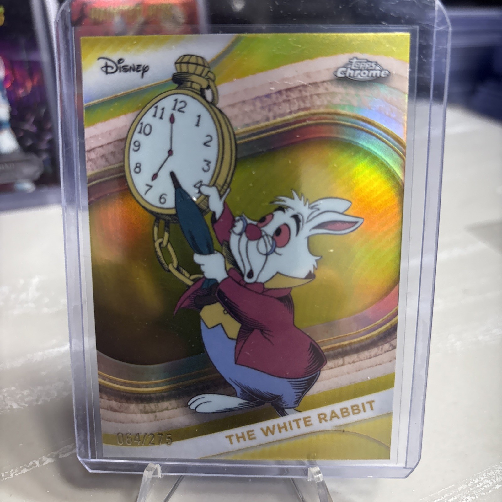 2025 Topps Chrome Disney The White Rabbit Yellow Refractor /275