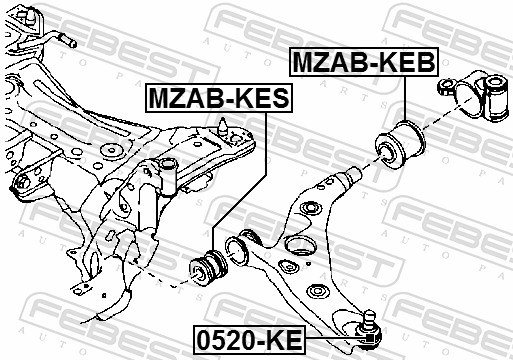 Fits FEBEST 0520-KE BALL JOINT FRONT LOWER ARM