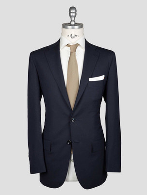Kiton Blue Virgin Wool Suit Natural Strech KVZ1 Man