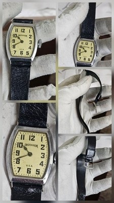 Vintage Ingraham Wrist-Fit Armbanduhr   Art Déco   USA  FUNKTIONSFÄHIG   Rarität