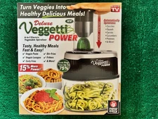 DELUXE VEGGETTI POWER VEGETABLE SPIRALIZER ELECTRIC 4-in-1 LARGE 2 Qt NIB