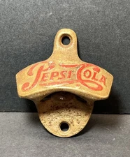 Vintage Pepsi-Cola Wall Mount Starr X Bottle Opener - Brown Co Newport News VA