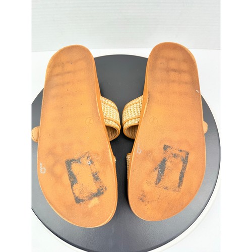 Sandali STEVE MADDEN Orson con fibbia in cristallo da donna taglia 7 in rafia e slip on marroni - Foto 10 di 11