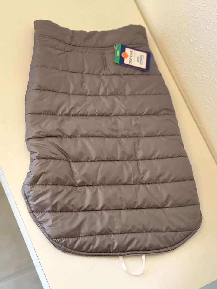 Top Paw Perro Puffer Chaleco Abrigo Gris/Gris, Talla Grande Chaqueta de Invierno Foto 2 de 4