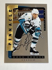 1996-97 Pinnacle Be a Player Hockey Silver Auto - Doug Bodger - San Jose Sharks