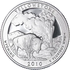 2010 S National Parks Quarter Yellowstone Gem DCam Proof CN-Clad