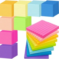 48 Pack 3840 Sheets Lined Sticky Notes 3X3 in Ruled Self Sticky Note Pads 80 ...