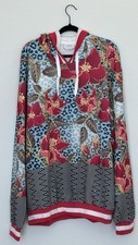 Elegante set 2 pezzi abbinati uomo felpa con cappuccio e pantaloni jogger audaci stampa floreale 3XL