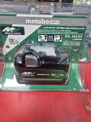 Metabo HPT 380083M 18V/36V MultiVolt Battery 2.5Ah 5.0Ah 4-Stage Fuel Gauge