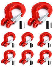 8 Pack 3/8” Clevis Slip Hooks with Latch Grade 80 4400lb WLL Chain Rigging Steel