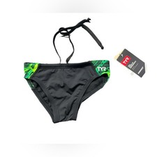 TYR boys athletic Durafast Cadence racer swim trunks briefs bottom size 24 NWT