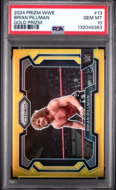 2024 Panini Prizm WWE Brian Pillman Gold Refractor Card #10/10 PSA 10