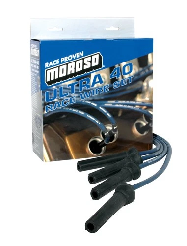 Moroso 73607 Ultra 40 Sleeved Spark Plug Wires SBC Fits Chevy 350 Under Header