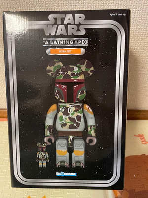 MEDICOM TOY - BE@RBRICK BAPE(R) BOBA FETT 100％ & 400％ Be@rbric A Bathing Ape Bape Star Wars Boba Fett 400 & 100% set