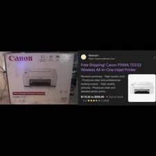 Canon Pixma TS3122 Wireless All-in-One Printer, Copier, Scanner