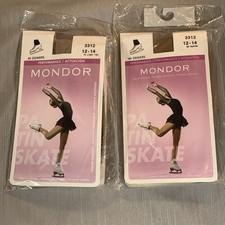 Mondor Suntan Figure Skating Tights Junior 12-14 3312 Footless Stockings 2 pk