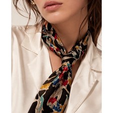 VTG Papell Silk Neck Tie Womens OS Multi Excellent Y2K Maximalist Print