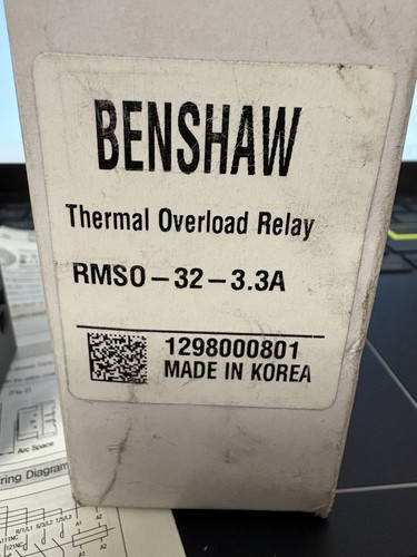 Benshaw RMSO32 Screw Thermal Overload Relay 3.3A New!!!!!!! - Picture 5 of 6