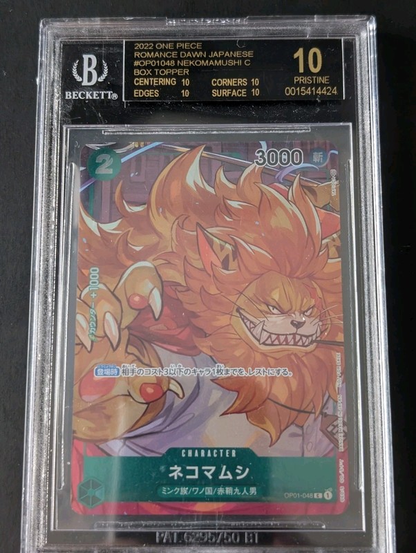 One Piece Nekomamushi Romance Dawn Box Topper Japanese 2022 BGS 10 BLACK LABEL