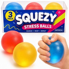 3 Pack Squishy Stress Relief Balls for Kids and Adults Fidget Toys Set