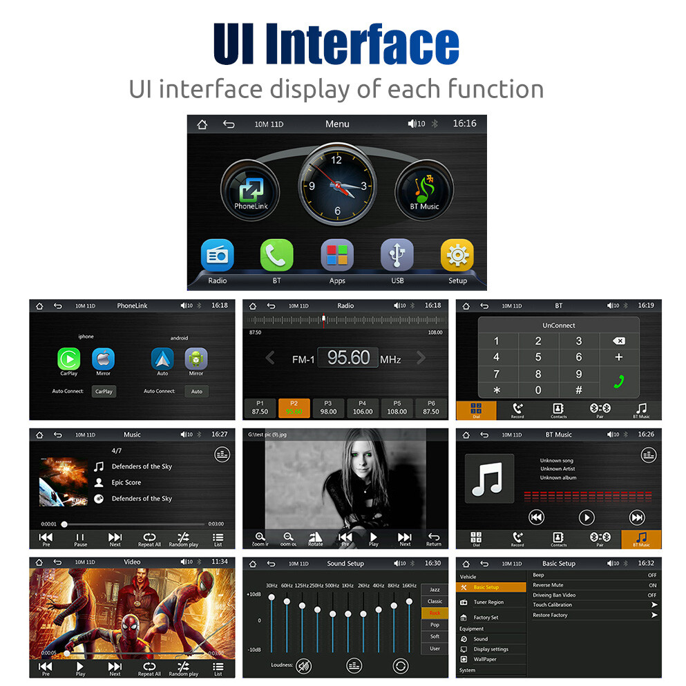 7" Portable Carplay Android Auto Play Car Stereo FM Radio Touch Screen