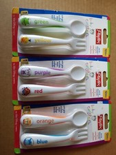 New Lot Playtex Baby Einstein Fork Spoon Utensils Soft Grip