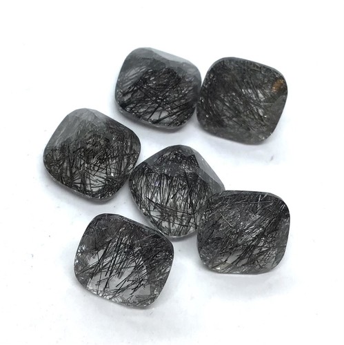 Black Rutile Cushion Cut Natural Quartz AAA Loose Gemstone For Making Jewelry - Picture 22 of 23