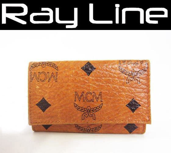 100% authentic MCM consecutive key case brown leather {USED}
