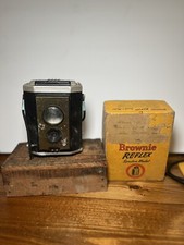 Vintage 1950s Kodak Brownie Reflex Synchro Model Film Camera W/ Box