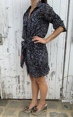 Lucky Brand Los Angeles Tunika Kleid Longsleeve Bluse zu Stiefel Boots Top Gr. S