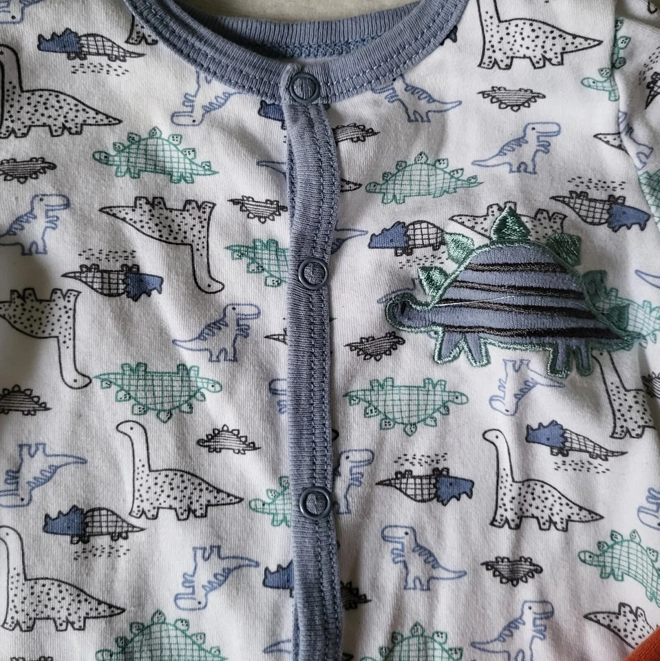 Pato Pato Ganso Lote de 3 piezas 0-3 meses Niños Ropa Bebé Dinosaurio Zorro Manga Larga Foto 3 de 4