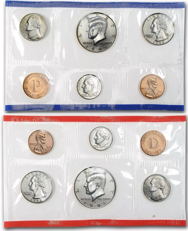 1998 U. S. Min Set Uncirculated P & D set of 10 in original packaging - Image 2 of 3